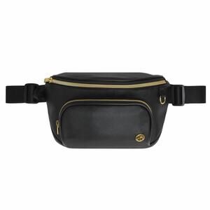 Huggies Crossbody Diaper Bag Black Vegan Leather Changing Pad NWT